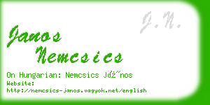 janos nemcsics business card